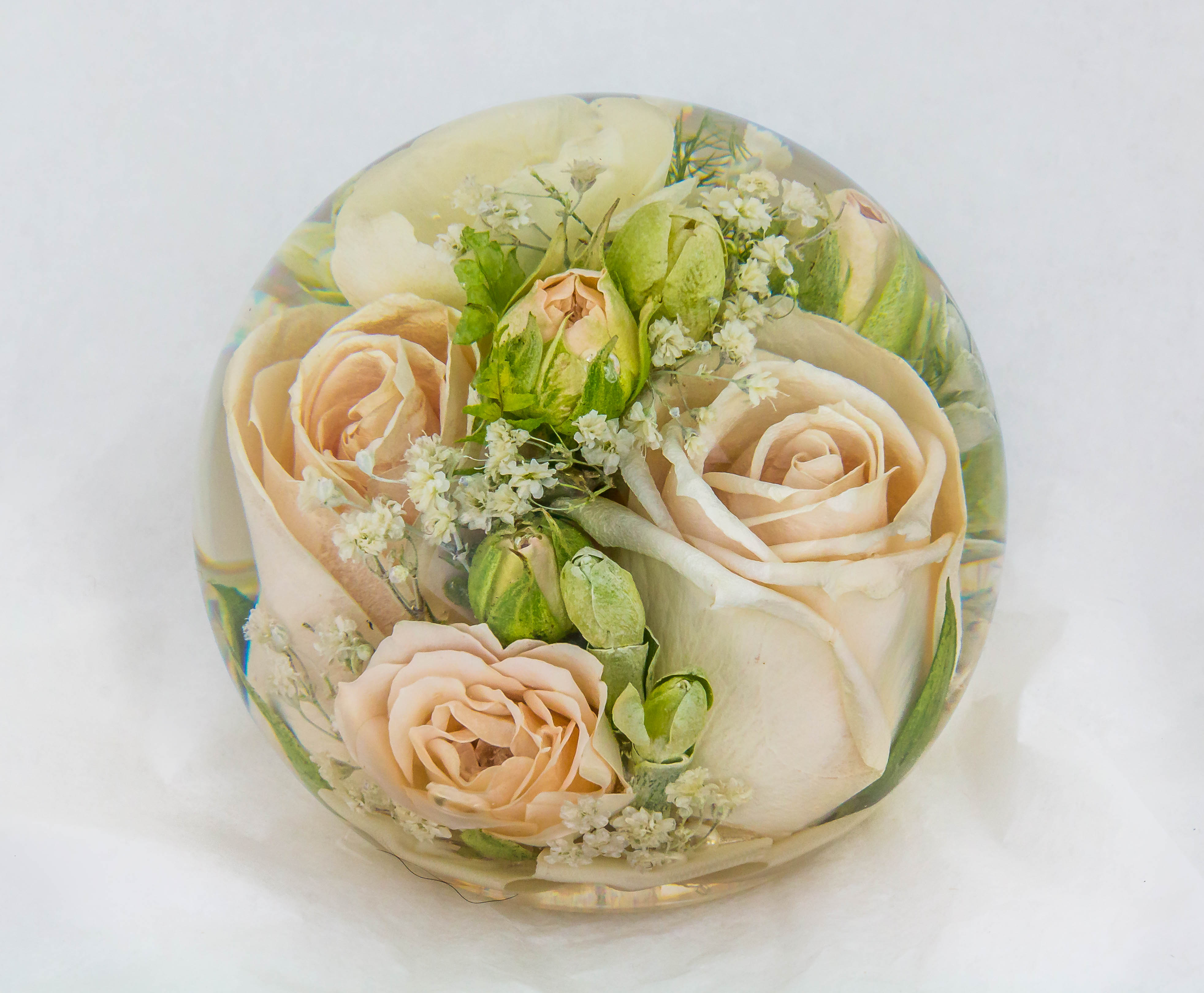 multi flower paperweight 3 5 inch flower preservation workshop