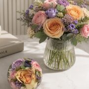 3.5" Multi Flower Bridal Bouquet Paperweight