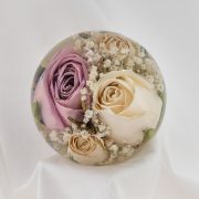 Preserved wedding flowers in resin globe, Somerset