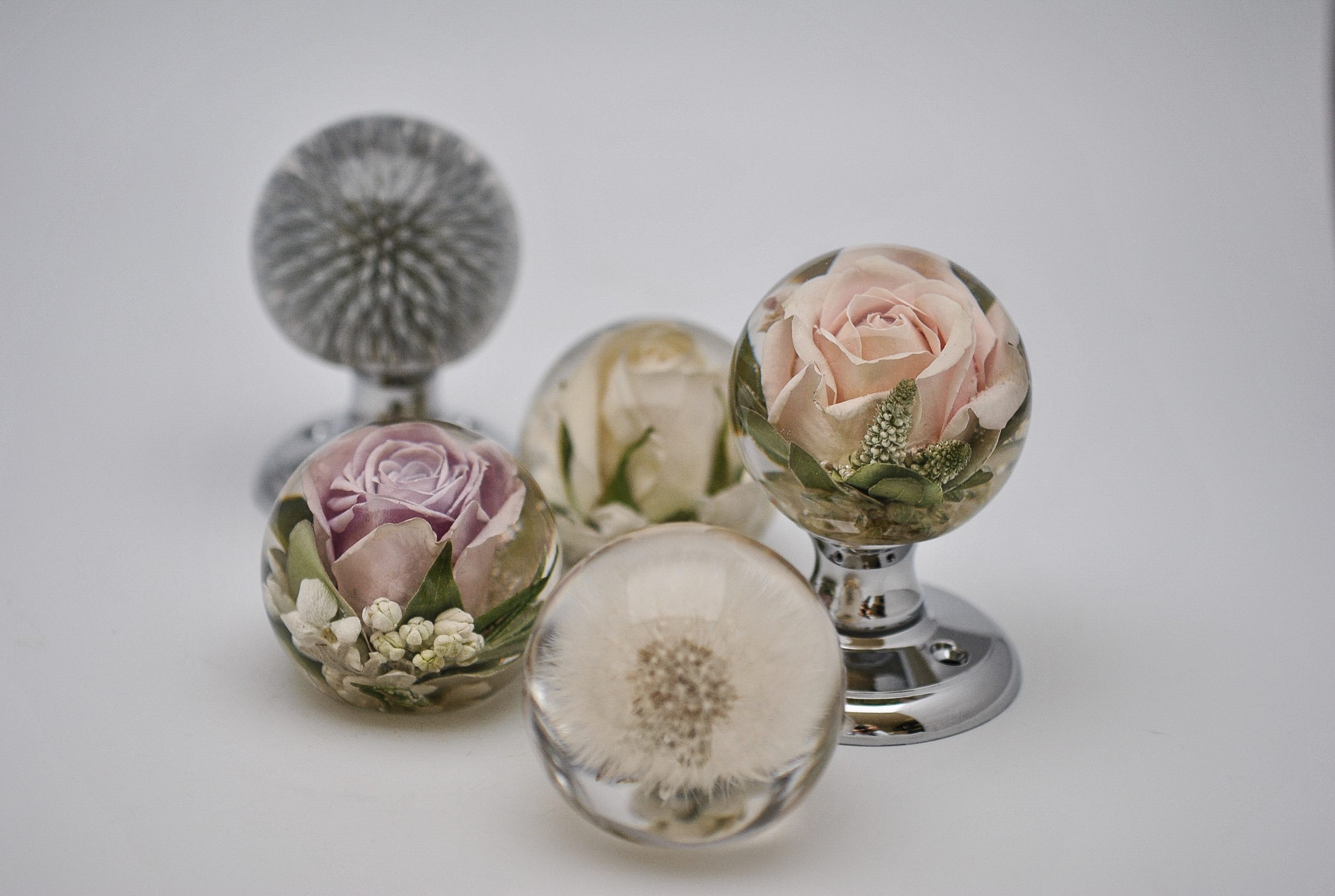 Bespoke Flower Door Knobs Flower Preservation Workshop