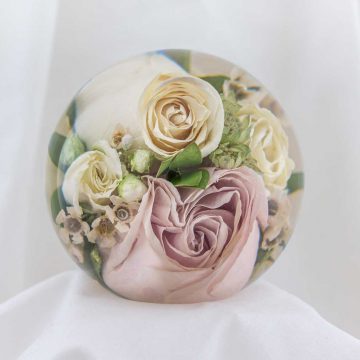 Bride bouquet in a paperweight, London