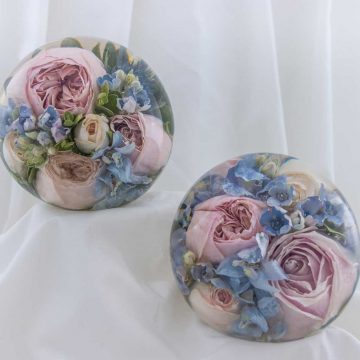 Bouquets Preserved in Resin Paper Weight, Somerton