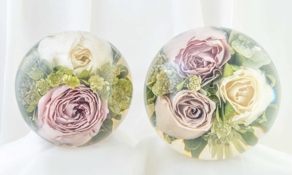 Wedding flower bouquet paperweights