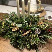 Christmas wreath making