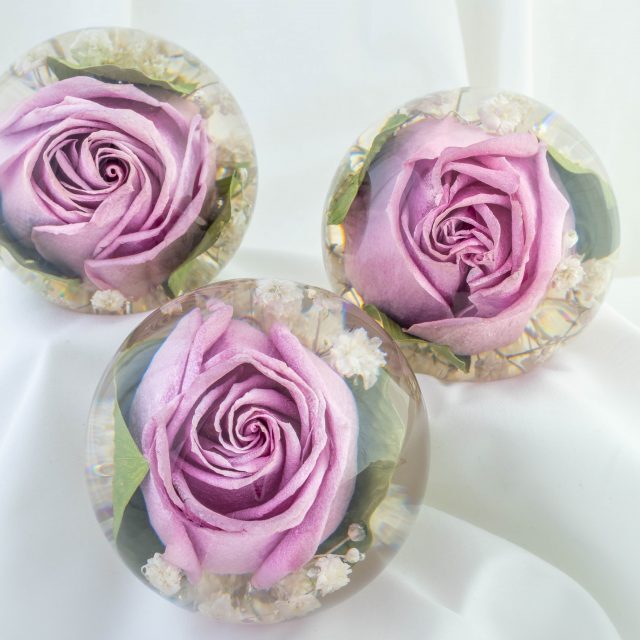 Multiple Flower Paperweights - The Flower Preservation Workshop