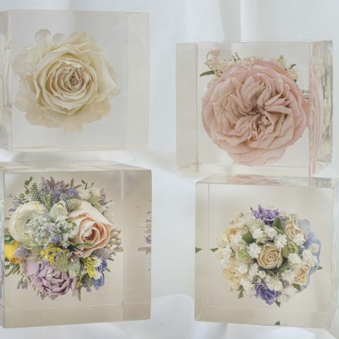 Cube Flower Paperweights - The Flower Preservation Workshop